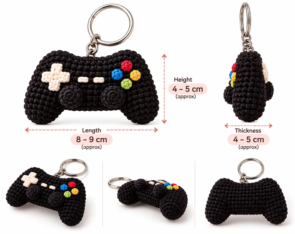 crochet game controller black 3