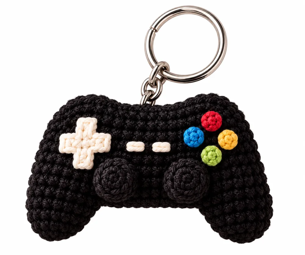 crochet game controller black 2