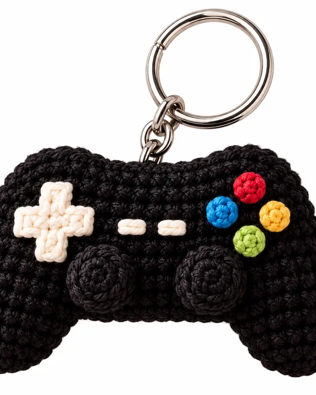 crochet game controller black 2