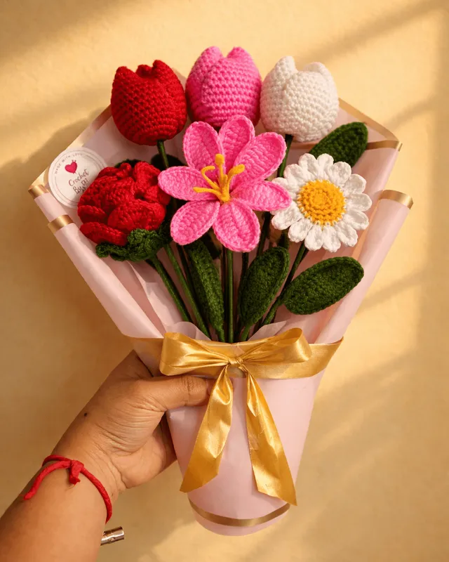 Flower Bouquet: handmade crochet by Crochet By Pihu