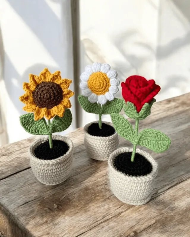 Flower Pot: handmade crochet by Crochet By Pihu