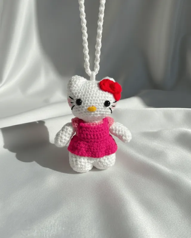 Kitty Keychain: handmade crochet by Crochet By Pihu