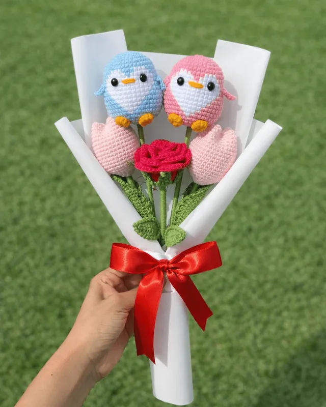 Love Birds Bouquet: handmade crochet by Crochet By Pihu