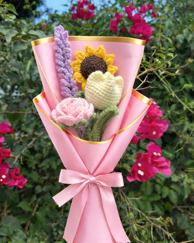 Mixed Flower Bouquet: handmade crochet by Crochet By Pihu