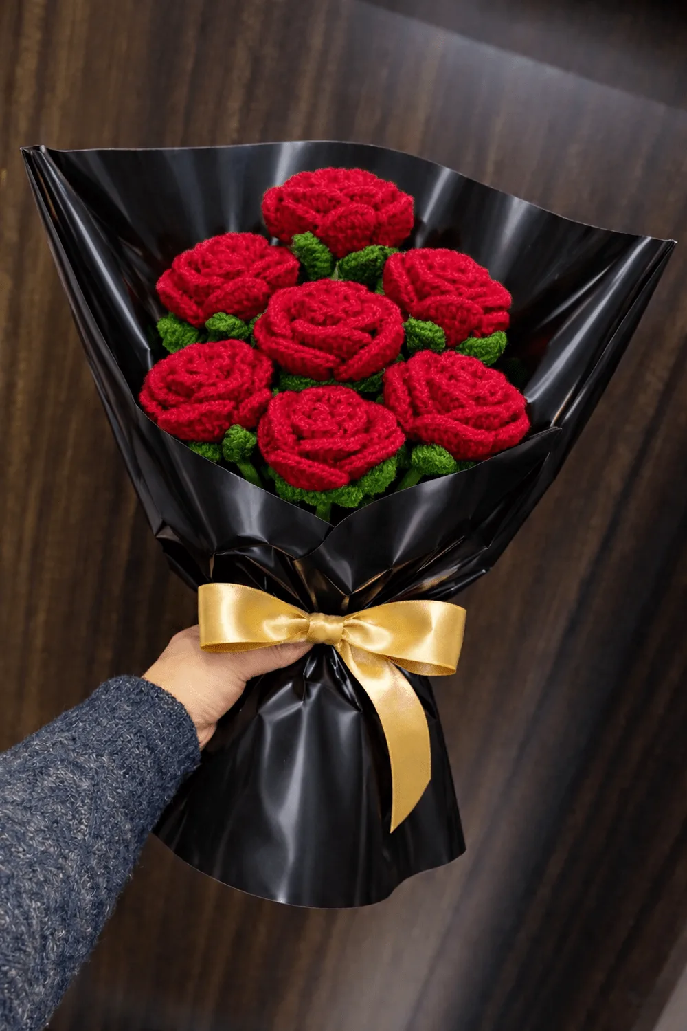 Red Rose Bouquet (7 Roses): handmade crochet by Crochet By Pihu