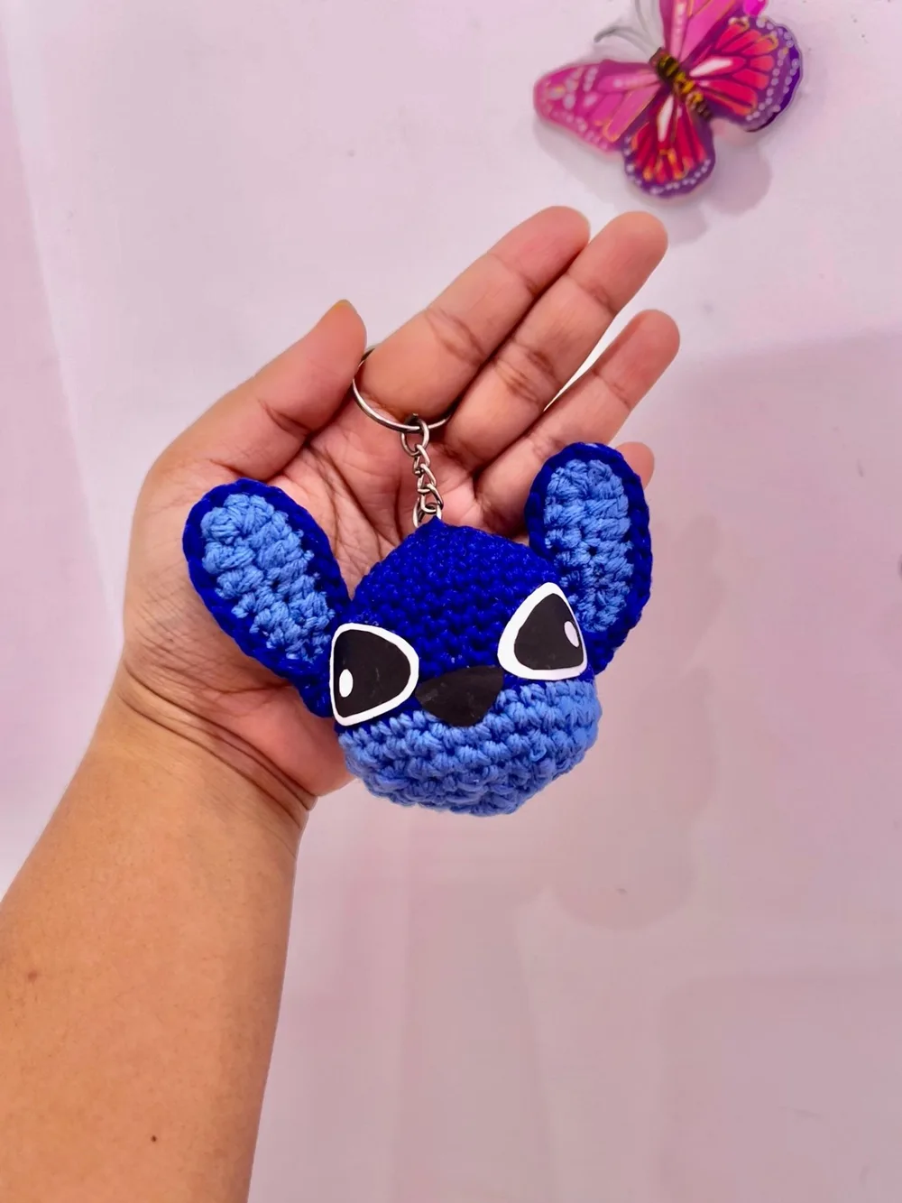 Stitch and Angel Keychain: handmade crochet by Crochet By Pihu