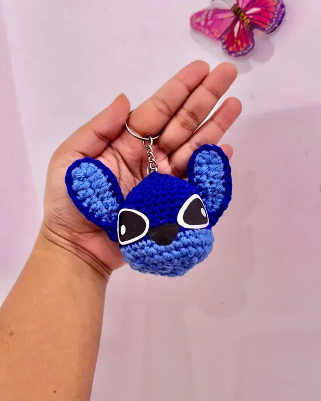 Stitch and Angel Keychain: handmade crochet by Crochet By Pihu