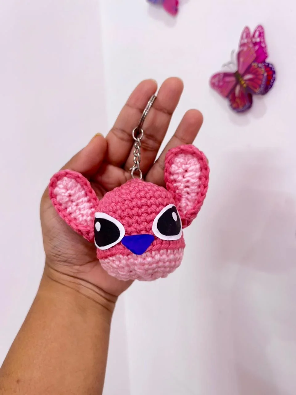 Stitch and Angel Keychain: handmade crochet by Crochet By Pihu