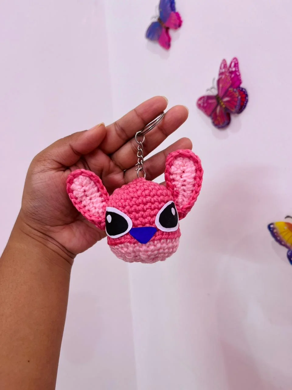 Stitch and Angel Keychain: handmade crochet by Crochet By Pihu