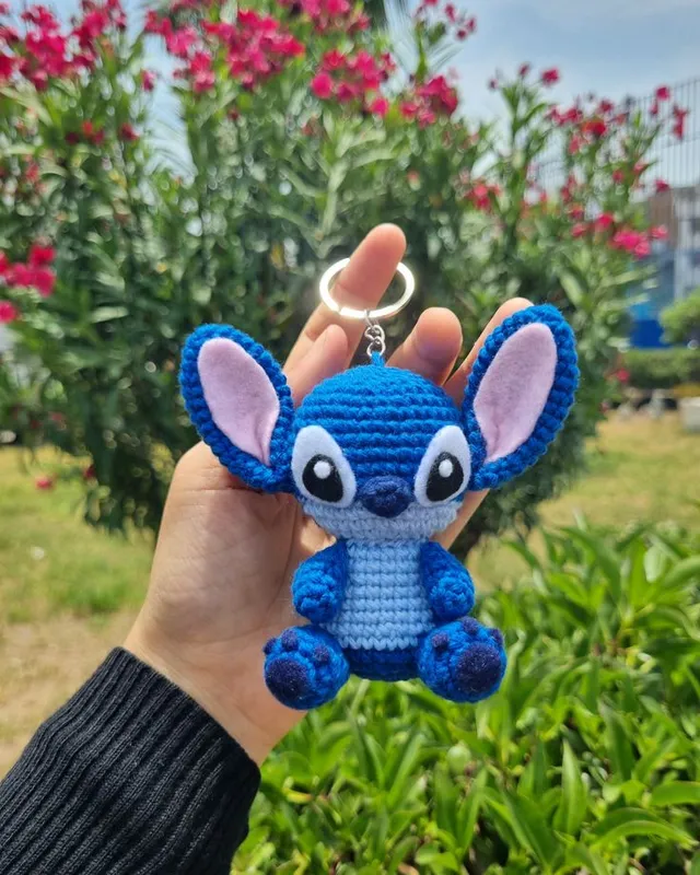Stitch Keychain: handmade crochet by Crochet By Pihu