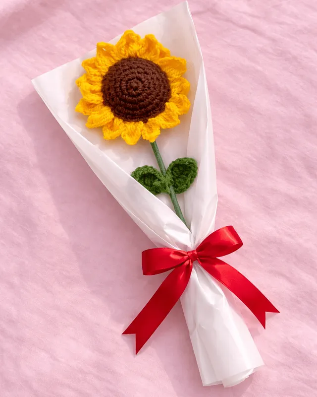 Sunflower Bouquet (Classic Wrap): handmade crochet by Crochet By Pihu