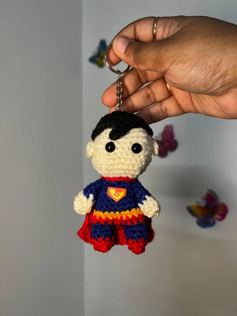 Superhero Keychain: handmade crochet by Crochet By Pihu
