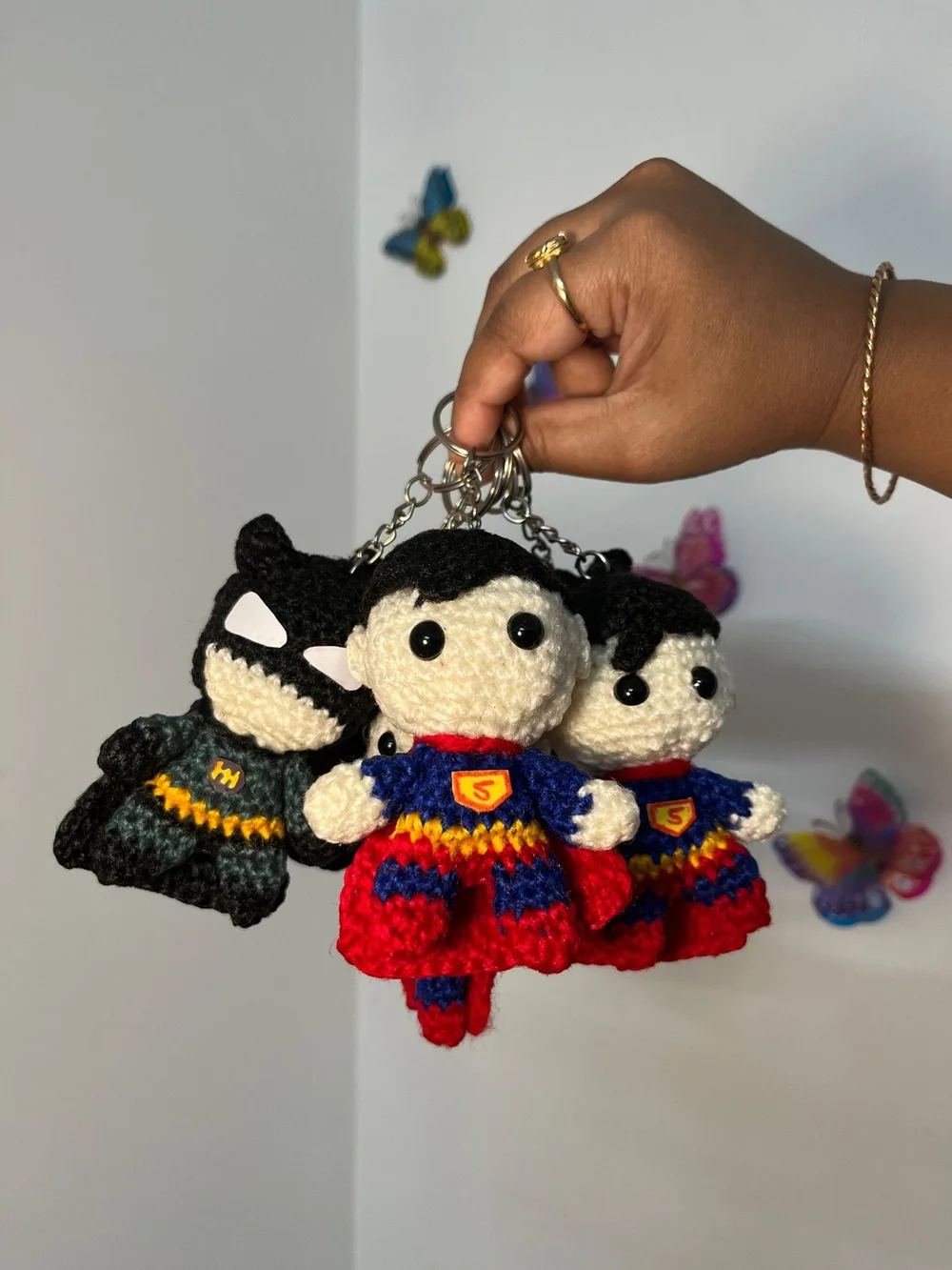 Superhero Keychain: handmade crochet by Crochet By Pihu