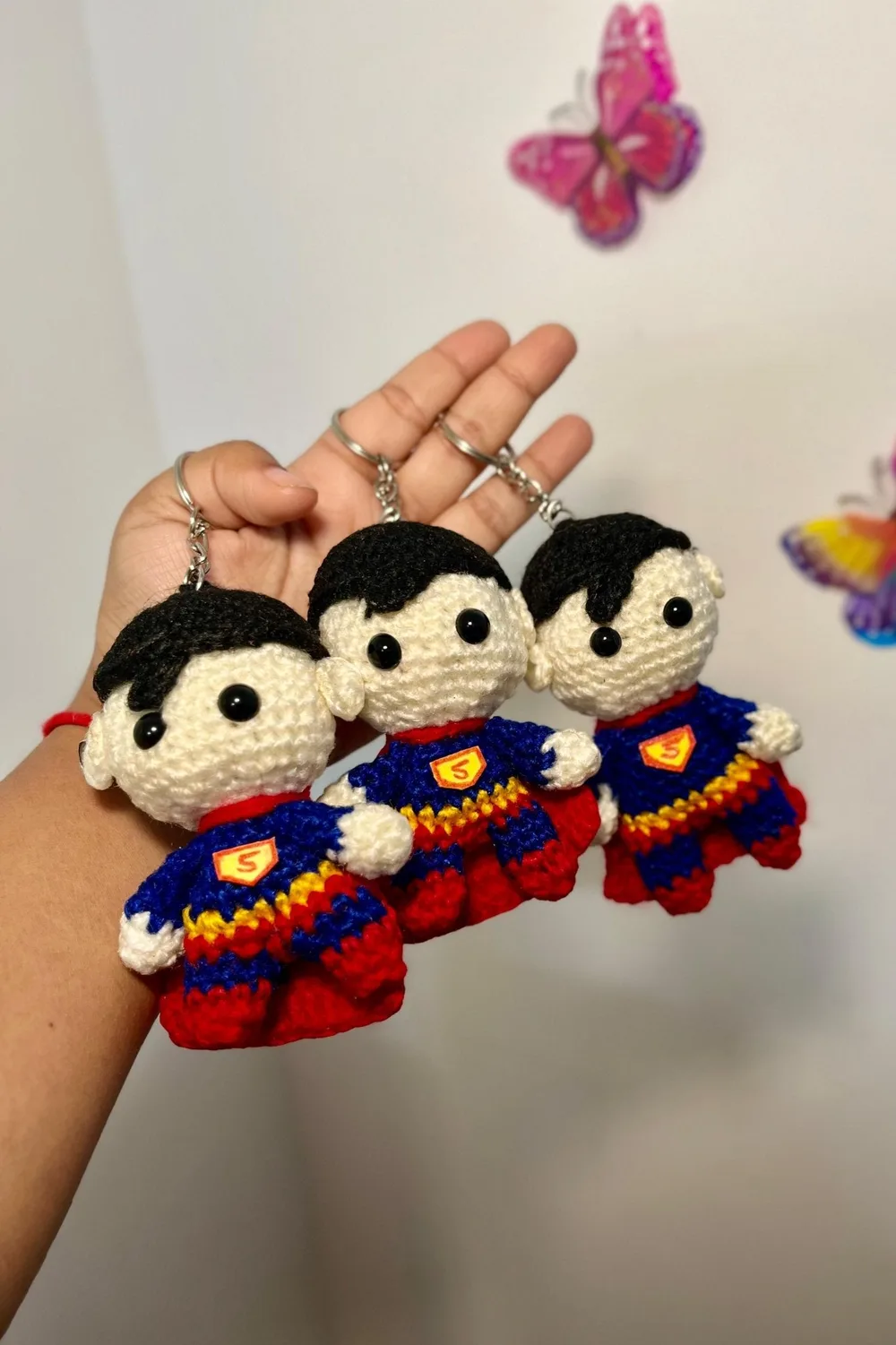 Superhero Keychain: handmade crochet by Crochet By Pihu