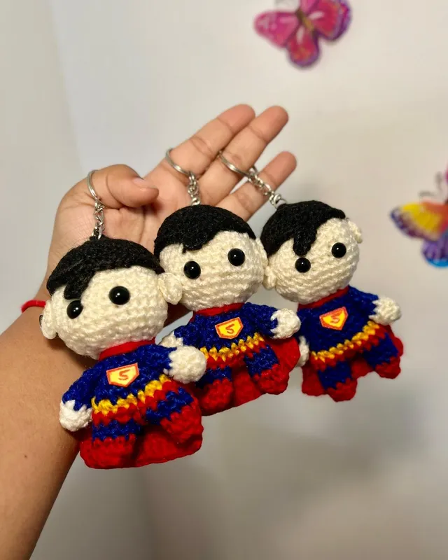 Superhero Keychain: handmade crochet by Crochet By Pihu