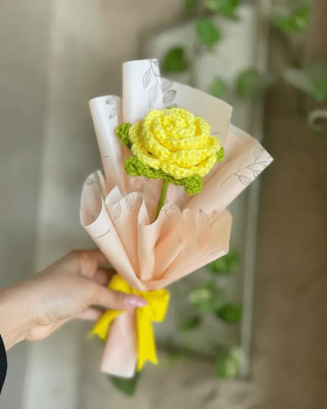 Yellow Rose: handmade crochet by Crochet By Pihu