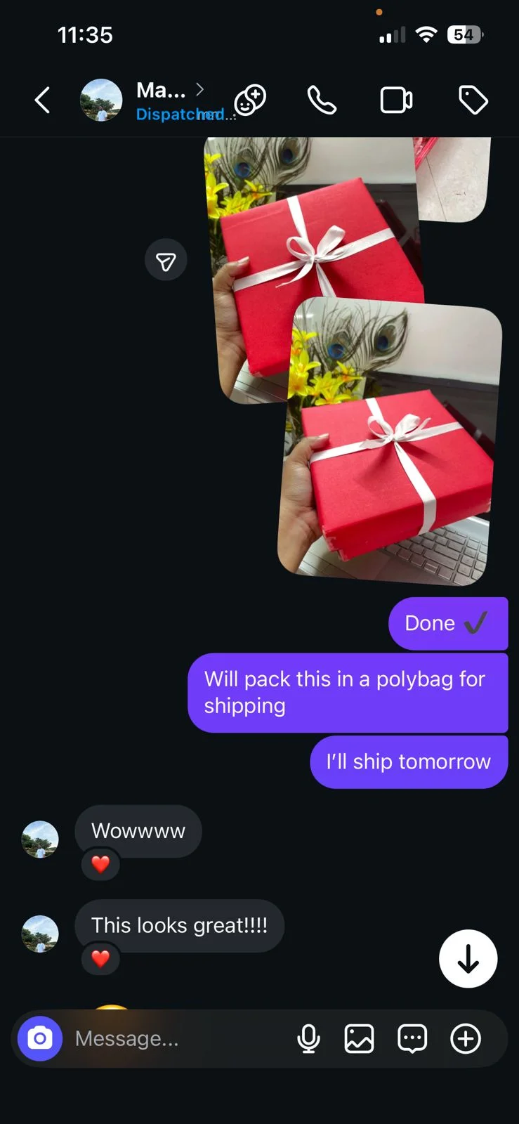 Customer review 15: message from a happy Crochet By Pihu customer
