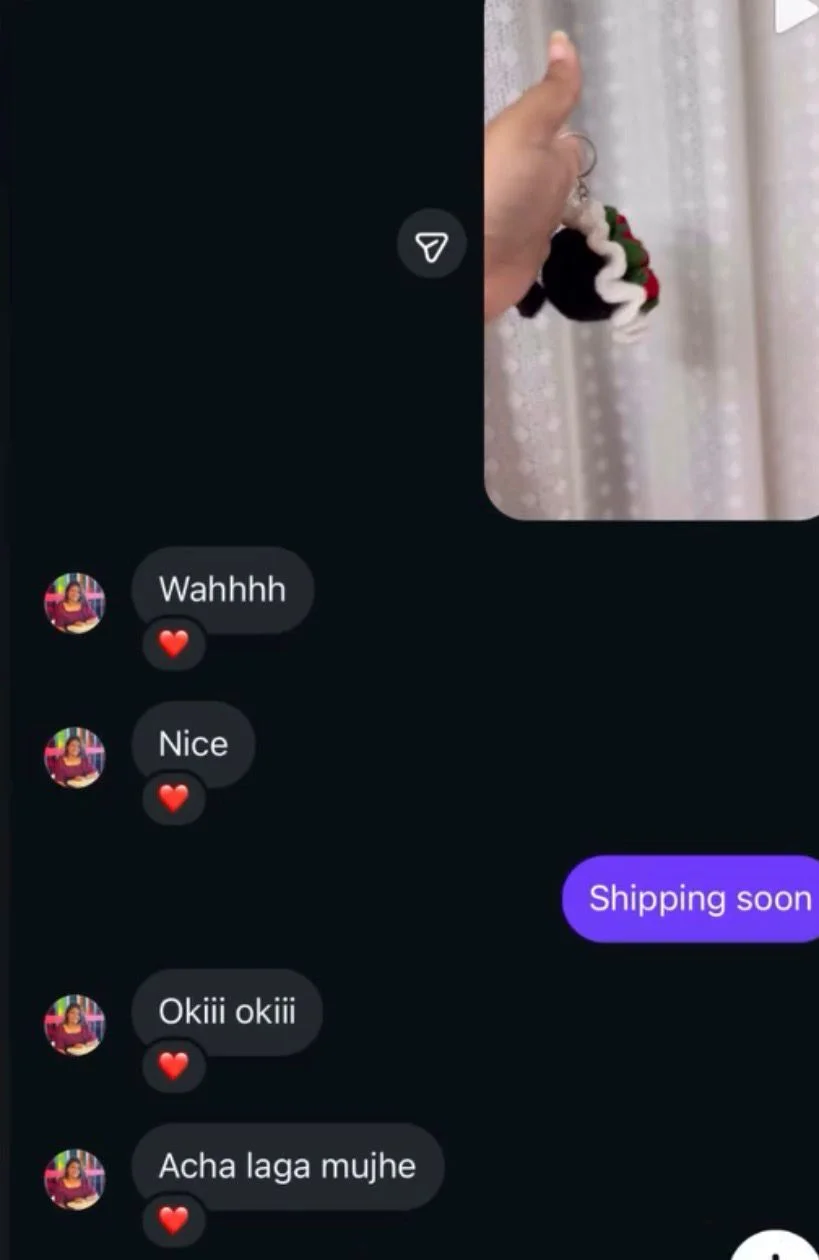 Customer review 24: message from a happy Crochet By Pihu customer