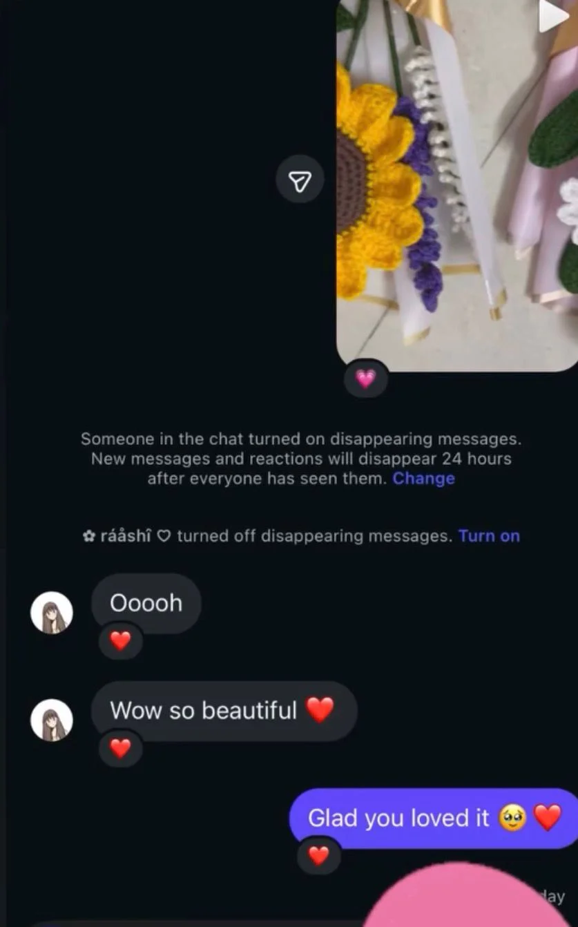 Customer review 23: message from a happy Crochet By Pihu customer