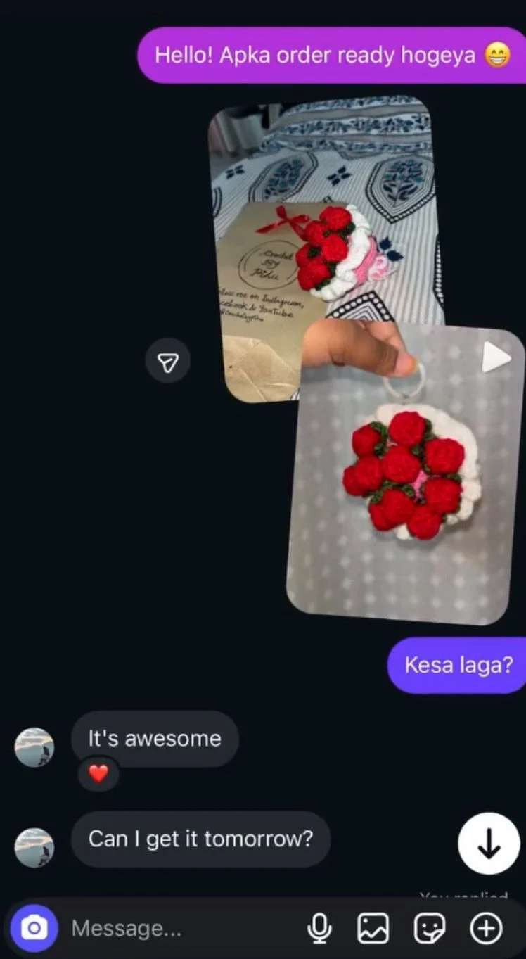 Customer review 18: message from a happy Crochet By Pihu customer