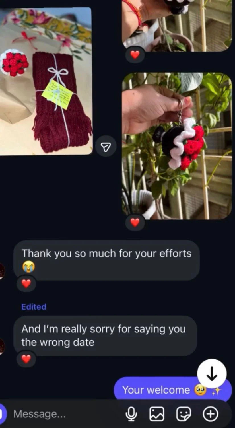 Customer review 9: message from a happy Crochet By Pihu customer
