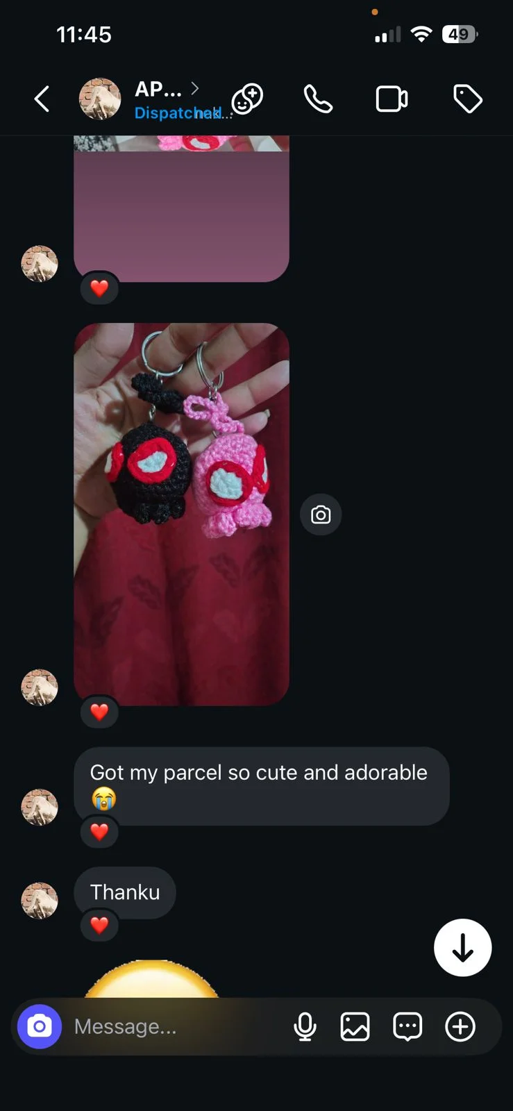 Customer review 5: message from a happy Crochet By Pihu customer